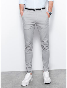 Ombre Clothing Pánské chino kalhoty - světle šedá P156