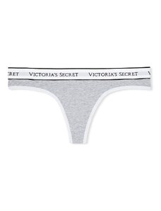 Victoria's Secret šedá tanga s logem na gumě Old School Logo