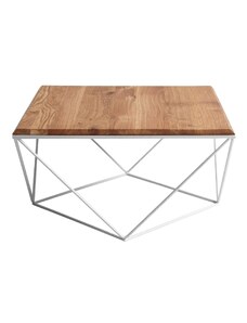 Nordic Design Dubový konferenční stolek Deryl 80 x 80 cm s bílou podnoží