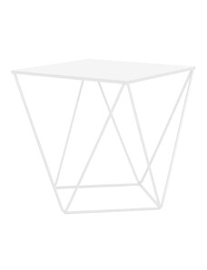Nordic Design Bílý kovový konferenční stolek Deryl 55 x 55 cm