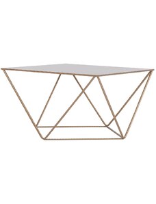 Nordic Design Zlatý kovový konferenční stolek Deryl 80 x 80 cm
