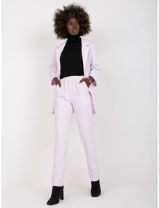 Fashionhunters Světle fialová dvoudílná elegantní souprava s kalhotami