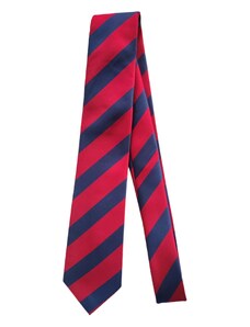 Obleč oblek Červená pánská kravata s modrými pruhy