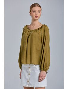 KOŠILE GANT D1. VOLUMINOUS SLEEVE BLOUSE zelená 34