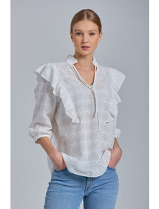 TOP GANT D2. BRODERIE ANGLAISE TOP bílá 34