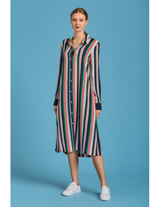 ŠATY GANT D1. MULTISTRIPE A-LINE SHIRT DRESS zelená 34