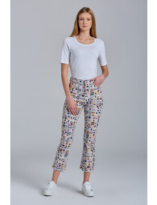 DŽÍNY GANT D1. FLAG CROPPED FLARE JEANS bílá 26