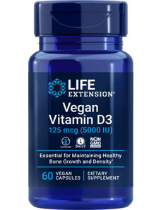 Life Extension Vegan Vitamin D3 60 ks, vegetariánská kapsle, 125 µg