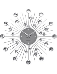 Time for home Stříbrné kulaté nástěnné hodiny Nessi 30 cm