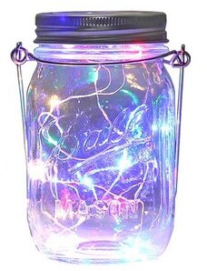 Bezdoteku LEDSolar solární závěsná vánoční sklenice s řetězem multicolor 1 ks, iPRO, 1W, multicolor