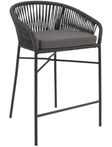 Černá pletená barová židle Kave Home Yanet 65 cm