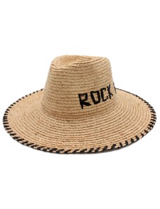 Fiebig Dámský letní béžový Fedora klobouk - nemačkavý slaměný klobouk Rock Fan