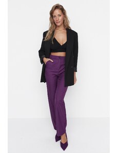 Kalhoty Trendyol Purple s vysokým pasem Carrot Fit