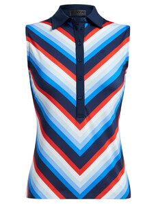 G/FORE W polo Chevron Stripe Sleeveless - tmavě modré: Dámské M