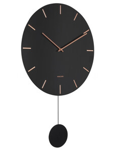 Designové kyvadlové nástěnné hodiny 5863BK Karlsson 47cm