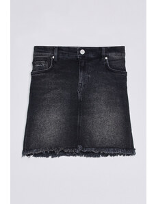 SUKNĚ GANT D2. FRINGE DENIM SKIRT černá 122/128