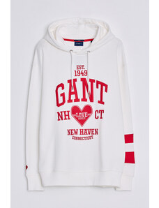 MIKINA GANT CV. UNISEX COLLEGIATE HEART HOODIE bílá XS