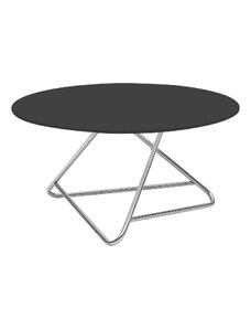 Černý lakovaný konferenční stolek Softline Tribeca 75 cm s chromovou podnoží