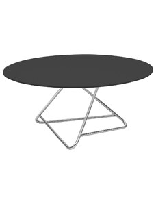 Černý lakovaný konferenční stolek Softline Tribeca 90 cm s chromovou podnoží