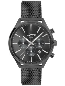 LAVVU Pánské hodinky CHRONOGRAPH NORRLAND s vodotěsností 100M LWM0231 černýčíselník
