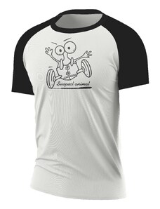 Suspect Animal Chlapecké funkční tričko PIXIE raglán krátký rukáv Bamboo Ultra CLASSIC - Bílá/černá / 110