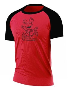 Suspect Animal Chlapecké funkční tričko CRAZY raglán krátký rukáv Bamboo Ultra CLASSIC - Červená/černá / 150