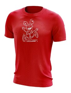 Suspect Animal Chlapecké funkční tričko CRAZY krátký rukáv Bamboo Ultra CLASSIC - Červená/bílá / 150
