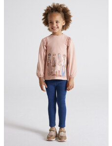 Dívčí komplet tričko s dlouhým rukávem a legíny MAYORAL, růžový HOLKY