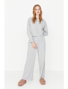 Trendyol Gray Knitted Pajamas Set