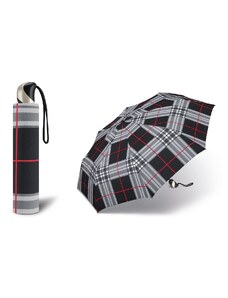 happy rain Plně automatický odlehčený deštník černé káro POŠTOVNÉ ZDARMA