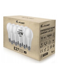 6x LED žárovka - ecoPLANET - E27 - 12W - 1050Lm - neutrální bílá