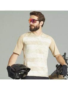 ROCKRIDER Cyklistický dres s krátkým rukávem na All-mountain horské kolo Feel béžový