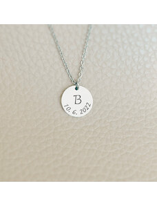 MIDORINI.CZ Personalizovaný náhrdelník MEDAILONEK s vlastním textem, chirurgická ocel 316l, stříbrná barva