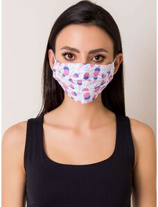 Fashionhunters Bílá bavlněná ochranná maska s potiskem