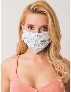 Fashionhunters Bílá opakovaně použitelná ochranná maska s potiskem