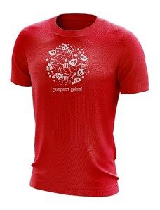 Suspect Animal Chlapecké funkční tričko SKELETON krátký rukáv Bamboo Ultra CLASSIC - Červená/bílá / 150