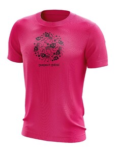 Suspect Animal Chlapecké funkční tričko SKELETON krátký rukáv Bamboo Ultra CLASSIC - Růžová/černá / 140