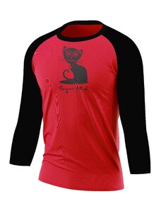 Suspect Animal Chlapecké funkční tričko MUERTA raglán dlouhý rukáv Bamboo Ultra CLASSIC - Červená/černá / 150