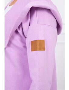 K-Fashion Dlouhý kabát s kapucí fialový