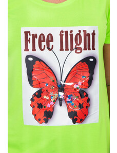 K-Fashion Zelená neonová halenka Free Flight