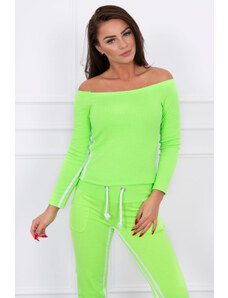K-Fashion Sada s dvojitým lemováním v neonově zelené barvě