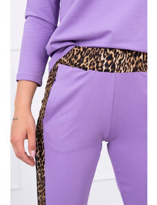 K-Fashion Sada s leopardím potiskem fialové barvy
