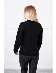 K-Fashion Poloviční svetr s rolákem černý