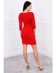 K-Fashion Přiléhavé šaty s výřezem pod prsy červené barvy