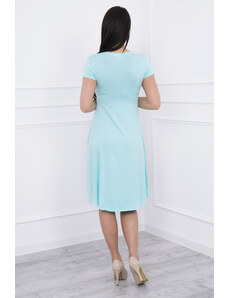 K-Fashion Šaty s průstřihem pod prsy, krátké rukávy mincovní barvy