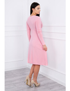 K-Fashion Šaty s průstřihem pod prsy pudrově růžové