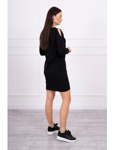 K-Fashion Šaty s potiskem rukojeti a černé