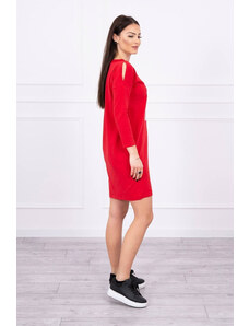 K-Fashion Šaty s potiskem koše červené