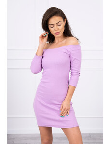 K-Fashion Pruhované vypasované šaty ve fialové barvě