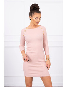K-Fashion Šaty s ozdobnými knoflíky tmavě pudrově růžové